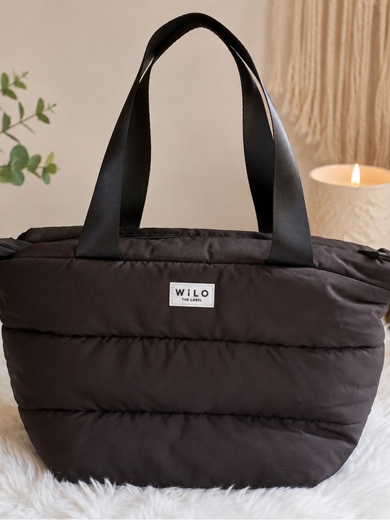 Wilo The Label Handbags - WILO The Label Quilted Puffer Tote Bag in Black